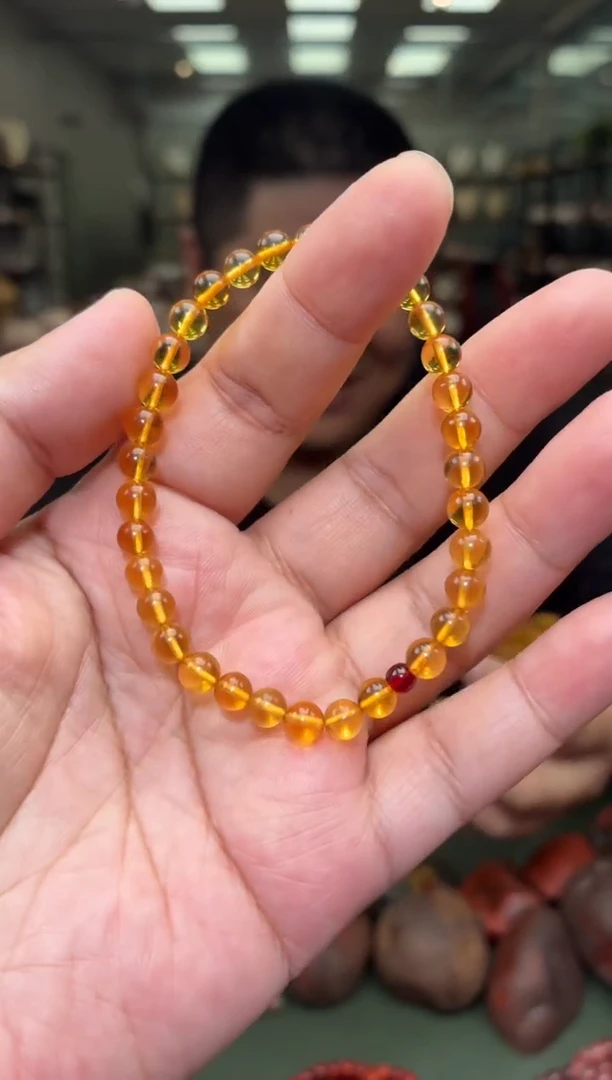 未镶嵌琥珀手串单圈手串一条约5mm+多样性发货