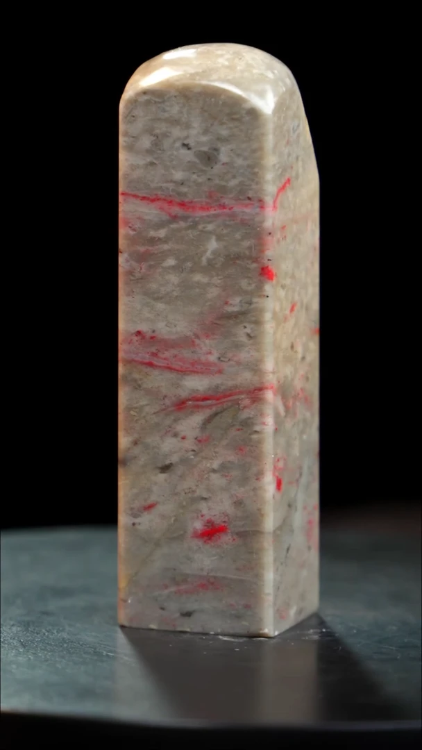 昌化石牛角冻鸡血石