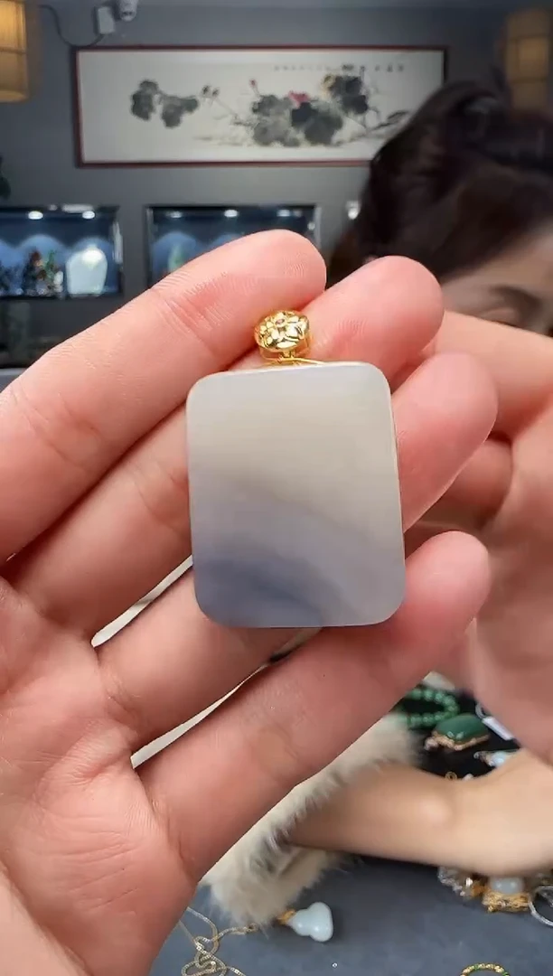 【闪购商品】和田玉吊坠(不含链)18K金镶嵌1