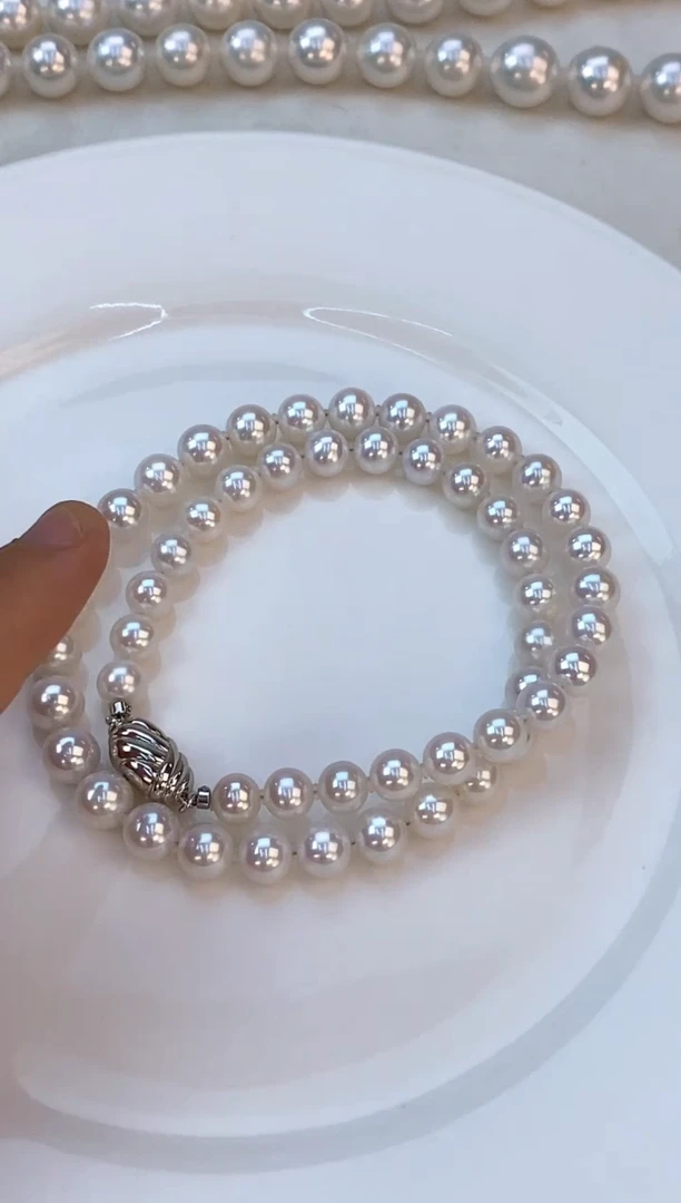 项链银S925镶嵌淡水珍珠8