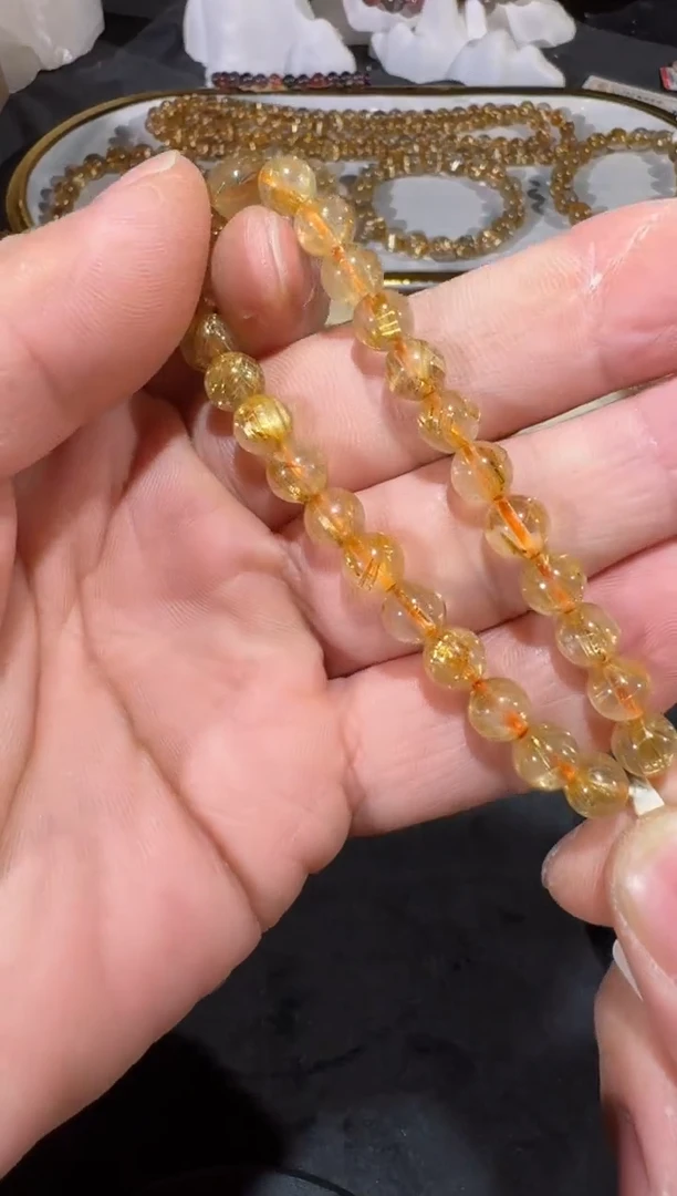 未镶嵌手串发晶SJ-579金发晶