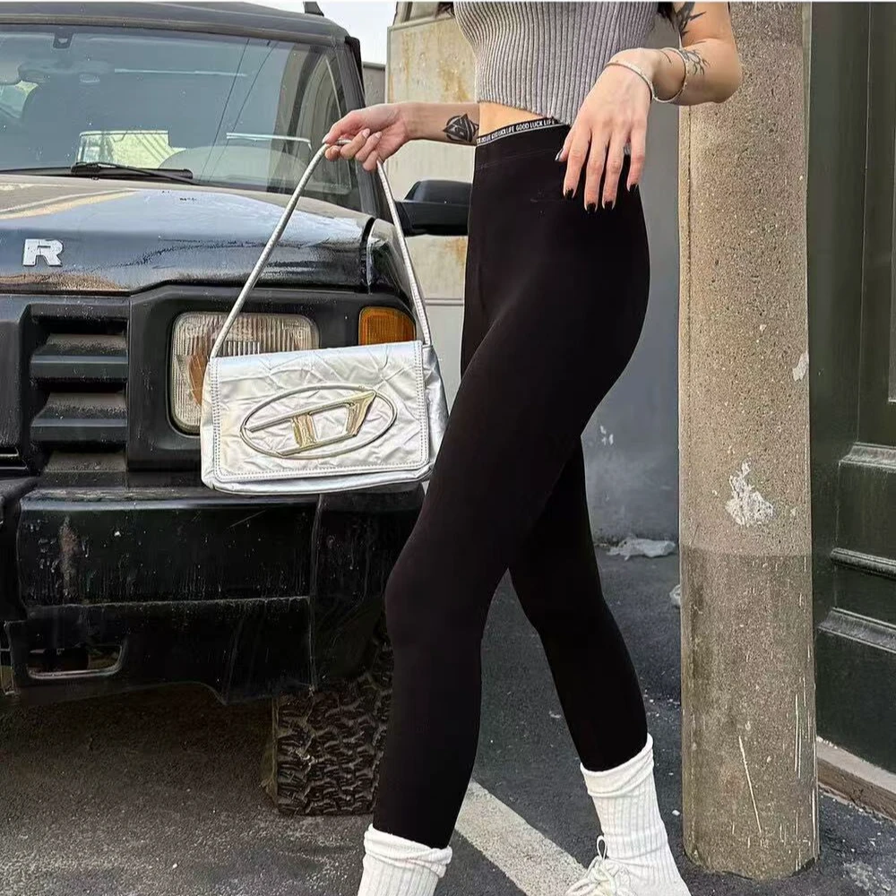 【超模云朵裤】蛋白绒显瘦高腰时尚黑色提臀芭比裤百搭紧身九分裤