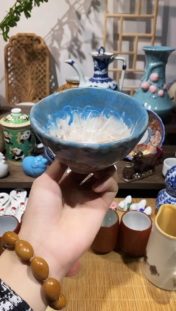 瓷片手作手绘陶杯