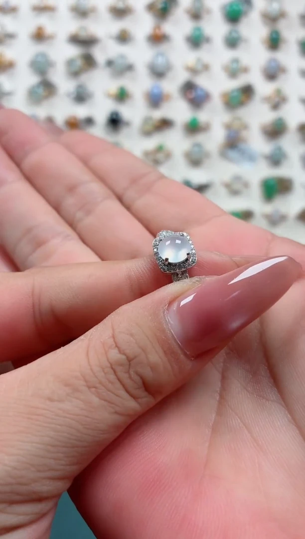 银S925镶嵌戒指翡翠.