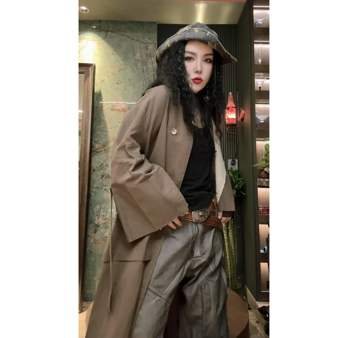 中长款风衣外套系带收腰设计气质百搭春秋款