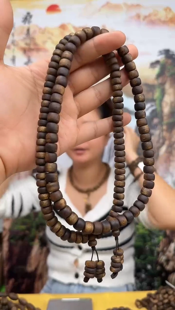沉香手串奇楠沉香白奇沉水浮算盘珠卡10-22克多样性发一条