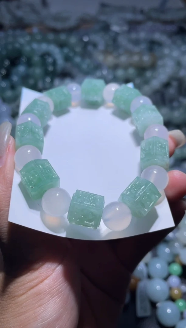 【闪购商品】定制翡翠未镶嵌天然缅甸A货翡翠手串22