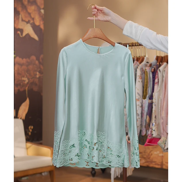 《幽兰影-衬衫》新中式纯色国风镂空设计感衬衫