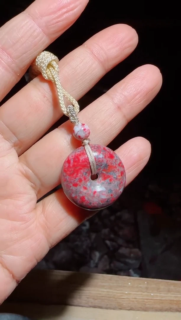 天然辰砂朱砂平安扣43