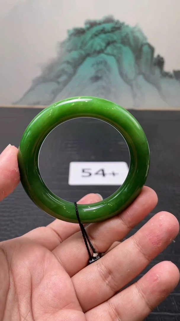 未镶嵌手镯和田玉（碧玉）薰*草54+