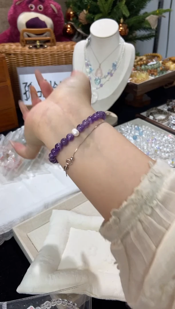 水晶手串未镶嵌孤品捡漏均匀瑕疵介意勿拍