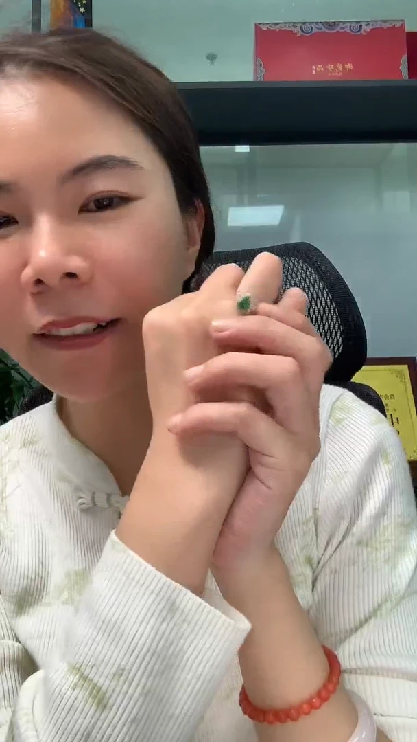 银S925镶嵌戒指翡翠A43