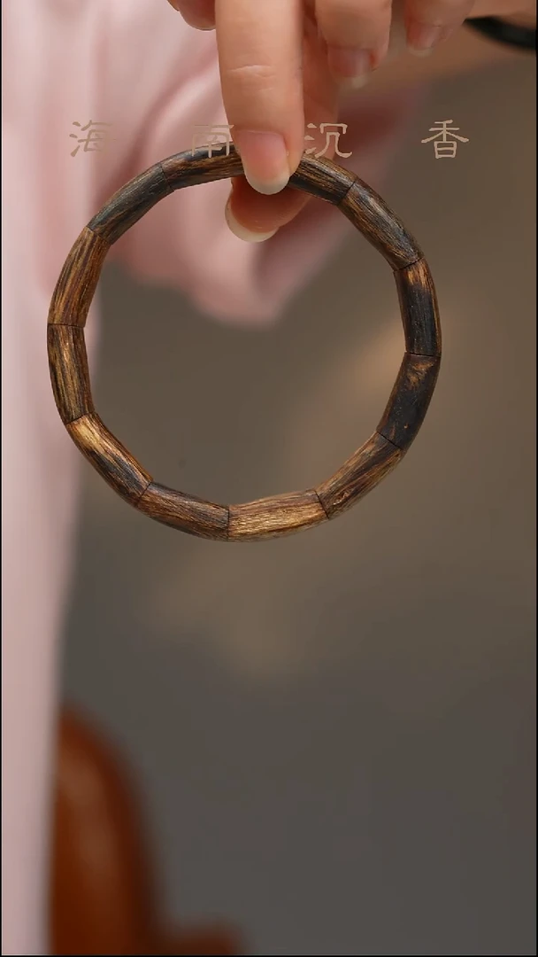 沉香手串海南绿奇楠手镯12.4g