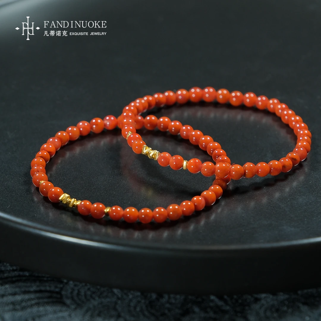 L【加加专属】MJ91887-S925银南红玛瑙手串—多样性发一件-4mm