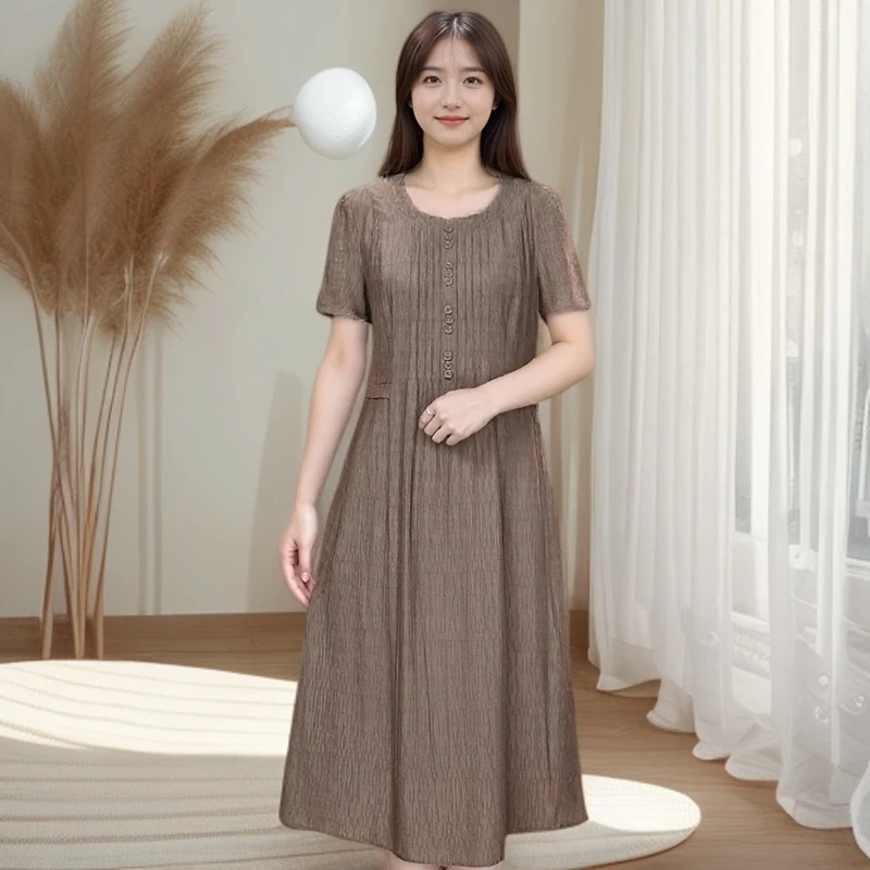 001新款大码女装连衣裙遮肉显瘦加肥加大款显瘦高级感时尚简约