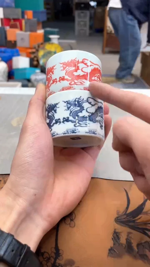 【闪购商品】@@@@@@@@@@@青花龙纹扳指杯对