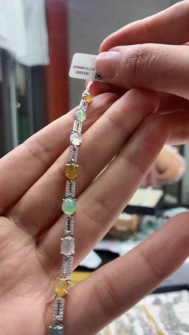 银S925镶嵌手链翡翠11111111