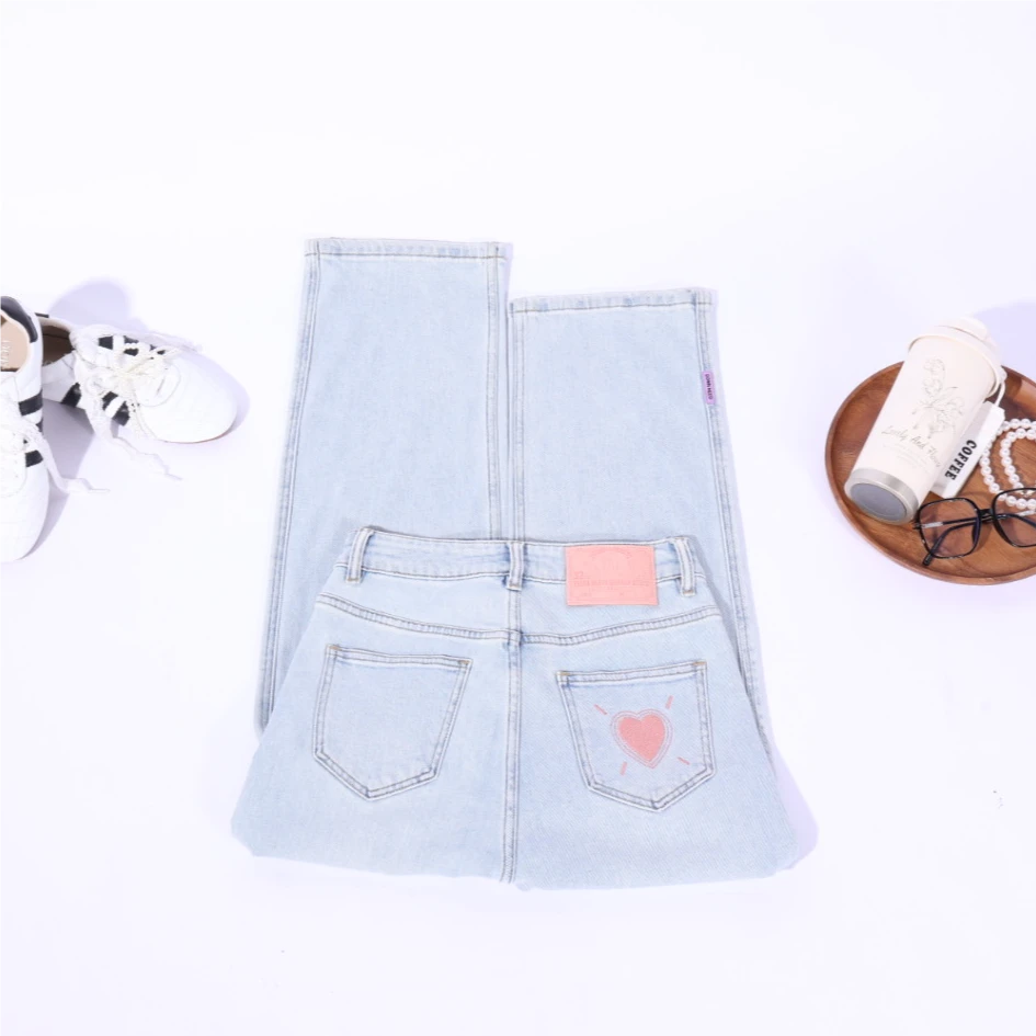 【长乐未央】夏季新款高腰窄版直筒裤显瘦百搭女士牛仔裤-小艺