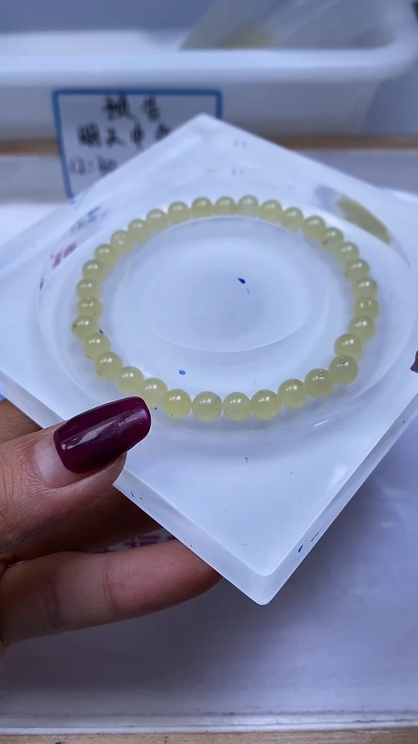 未镶嵌散珠石英质玉M911 冰糖雪梨黄 6mm30个6元