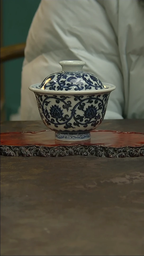 【闪购商品】景土青花手绘俩才盖碗！