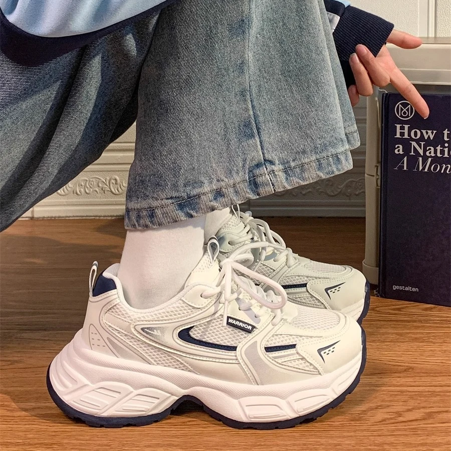 回力老爹鞋女款2025新款夏季透气网面运动鞋轻便厚底鞋子女休闲鞋