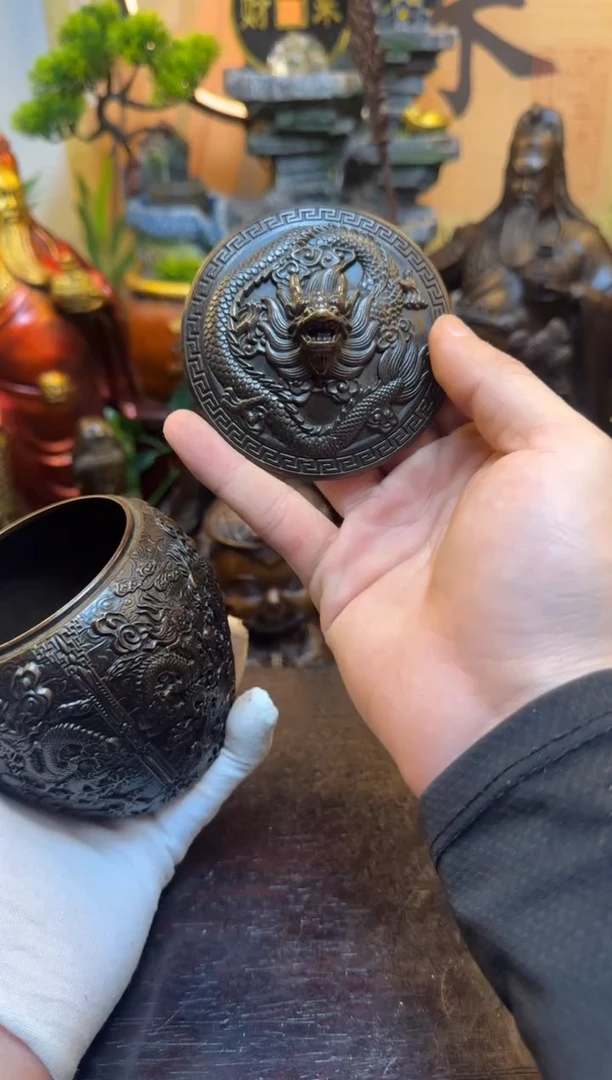 潼潼古铜只卖真铜！（九龙茶叶罐）
