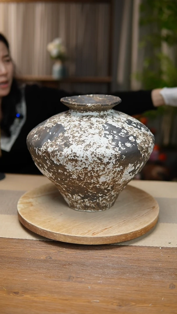 【闪购商品】陶瓷  花器诧寂黑大飞碟