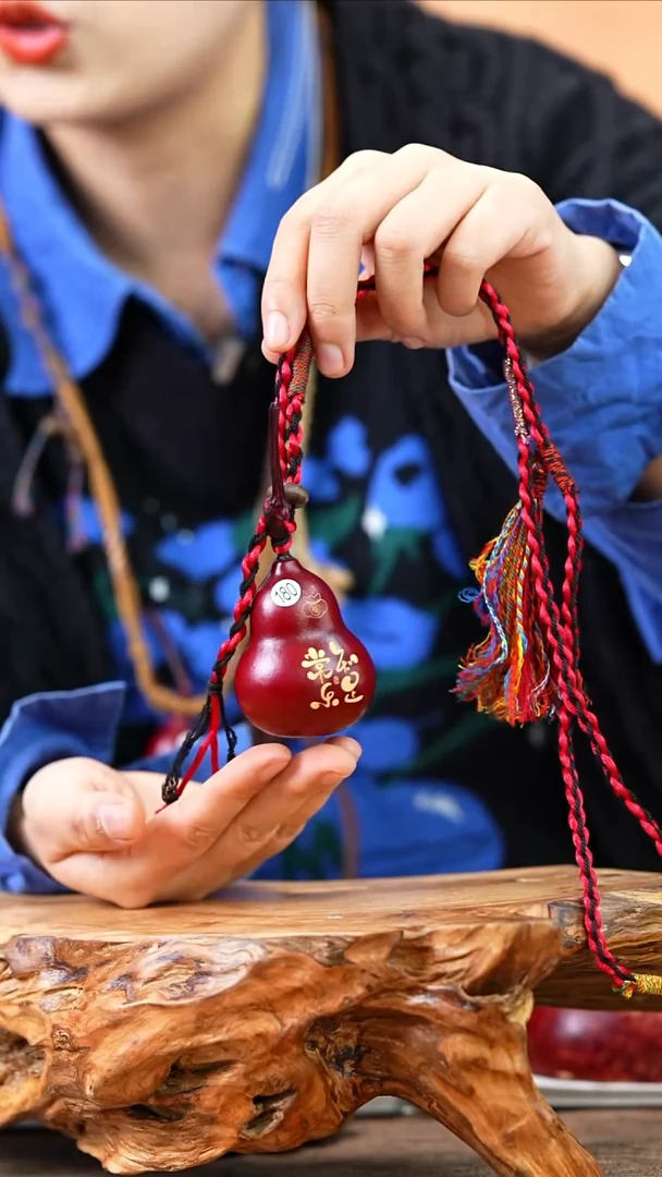 【闪购商品】180—光岳葫脖挂车挂天然大漆手捻小葫芦