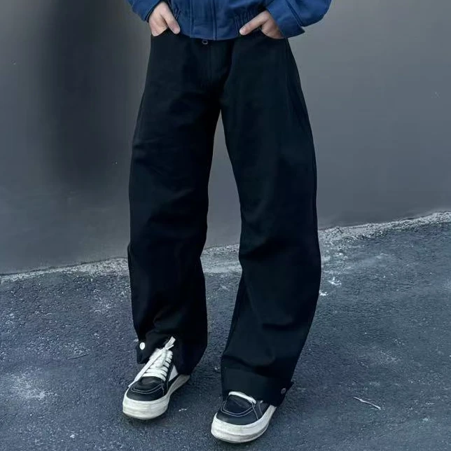 美式【垂感弯刀裤】宽松男款休闲裤拖地卫裤痞帅高级感百搭裤子男女
