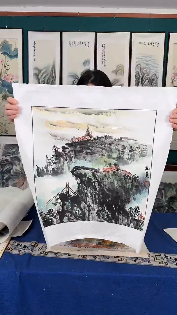 国画60*60山水软片
