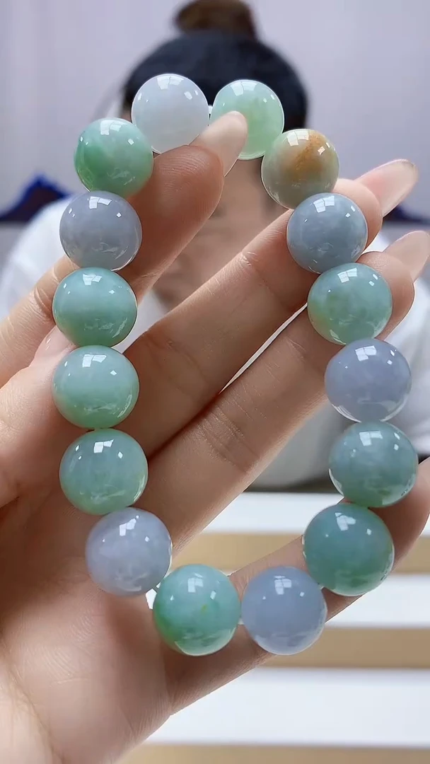 未镶嵌定制翡翠4898ty-毛货手串220