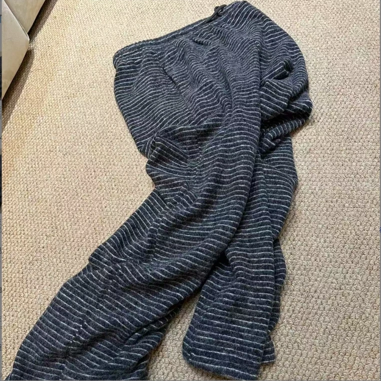 JSR【灰白】慵懒感灰白条纹裤子