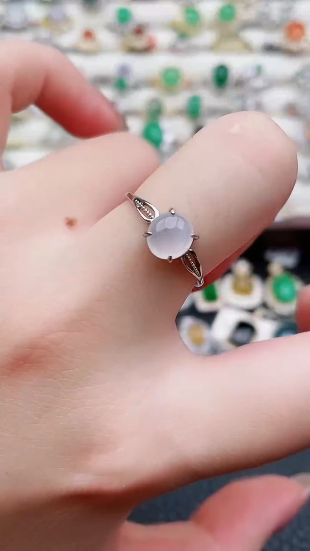 银S925镶嵌戒指翡翠1