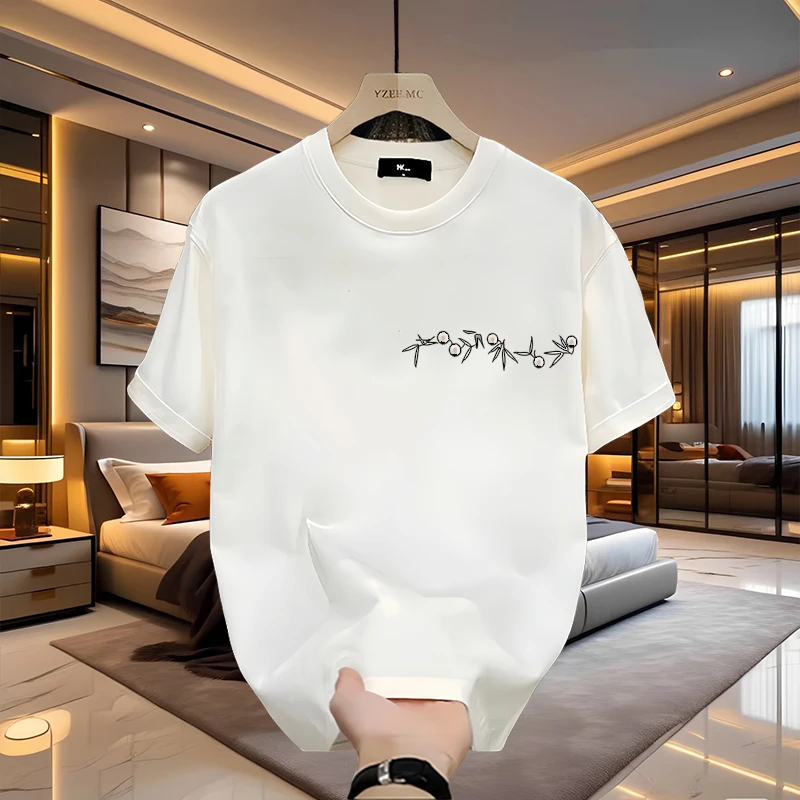 宾凯莱2025新款重磅短袖印花圆领上衣时尚男女同款潮牌打底衫