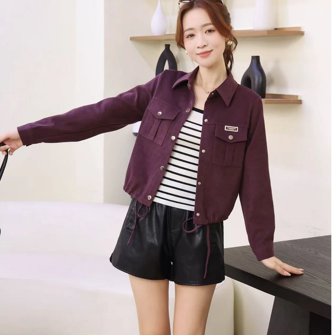 【艾美日记】时尚洋气减龄休闲短外套2025秋季新款下摆抽绳显瘦上衣