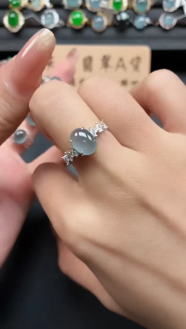 银S925镶嵌戒指翡翠11111