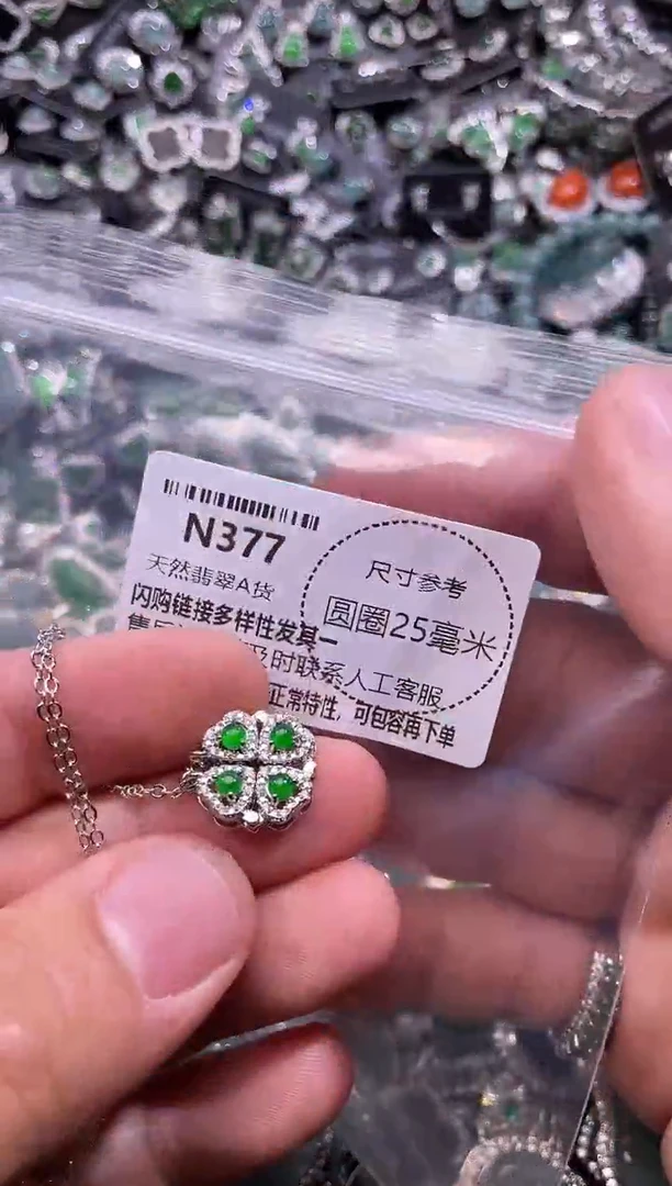翡翠未镶嵌颈饰N377项链