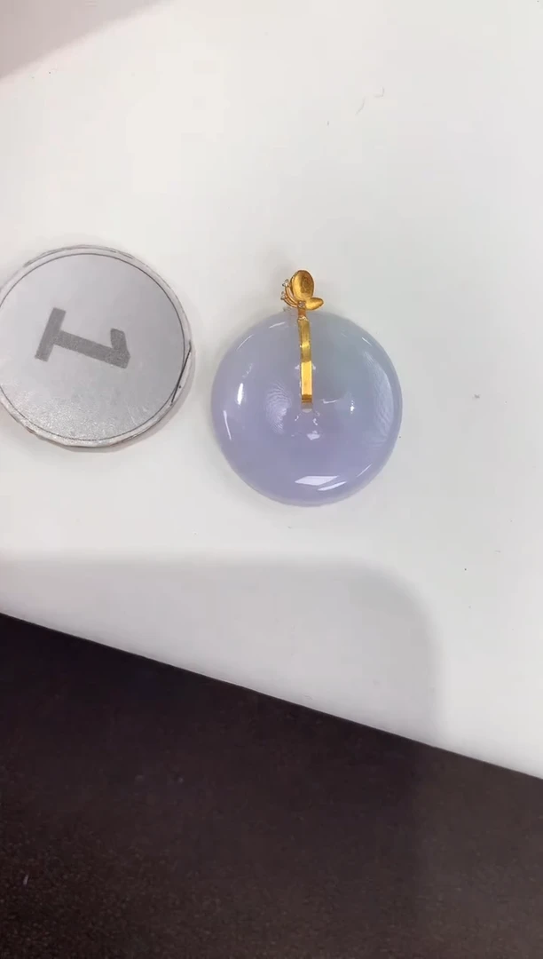 颈饰18K金镶嵌翡翠 天然缅甸A货翡翠