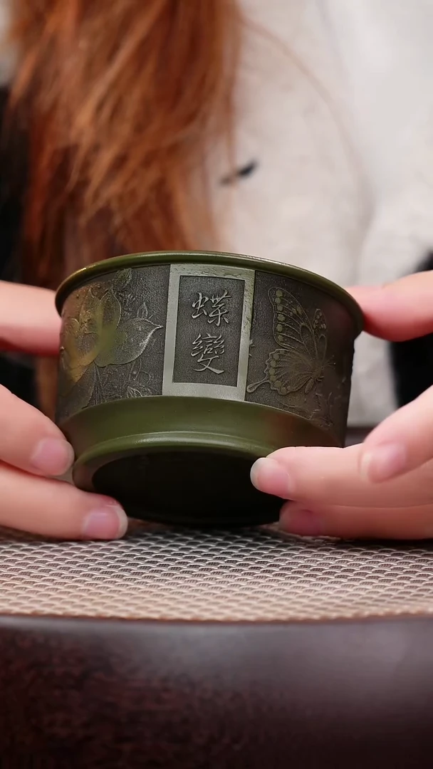 茶壶紫砂宜兴紫砂壶蝶恋杯