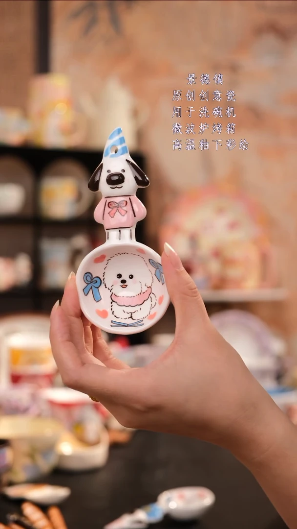 摆件景德镇手工手绘设计师款
