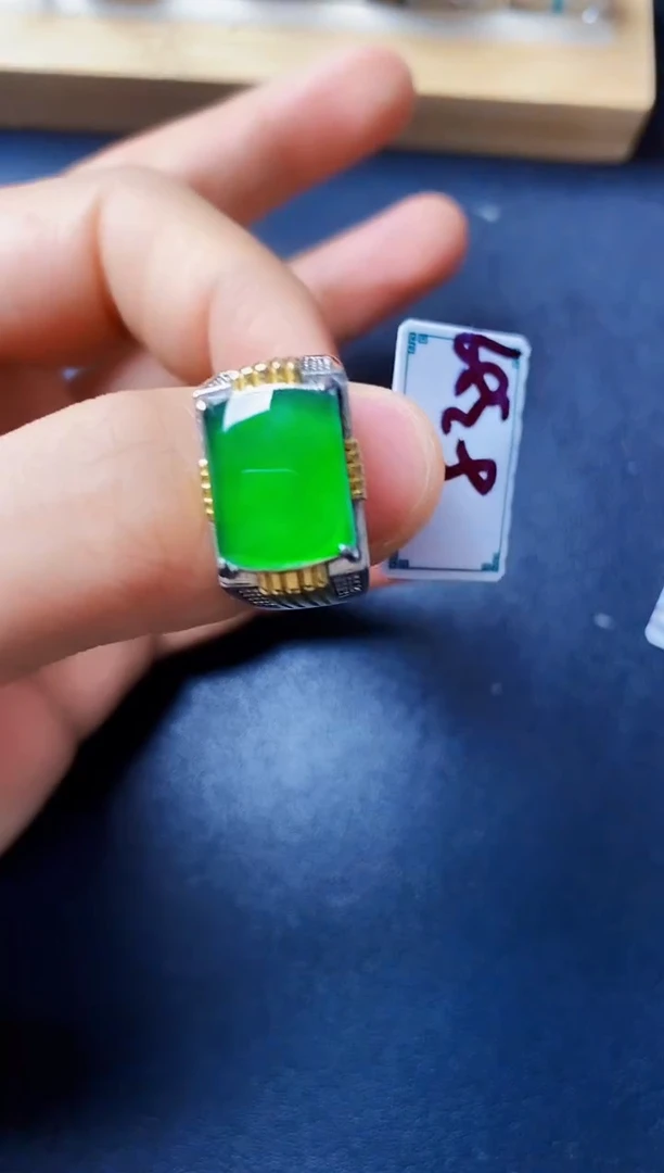 银S925镶嵌戒指翡翠222222