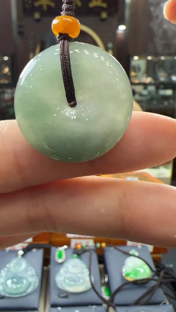 翡翠挂件未镶嵌平安扣手机挂