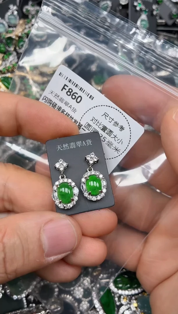 颈饰未镶嵌翡翠F860耳钉