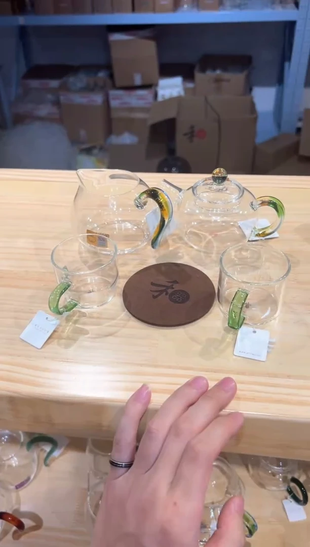 禾器-淡然茶海-迷翠+简逸壶迷翠+清禾杯湖绿2只+禾器杯垫