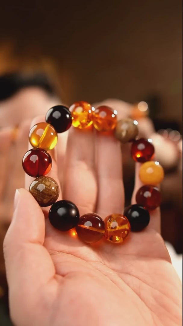 琥珀颈饰未镶嵌15+多宝手串