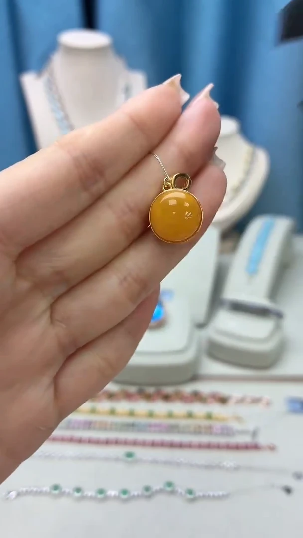 蜜蜡吊坠(不含链)银S925镶嵌179JH0104产品一个（多样性）