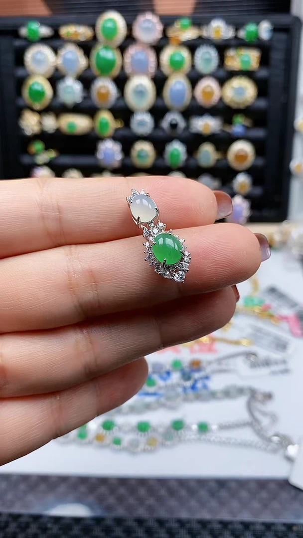 银S925镶嵌戒指翡翠36