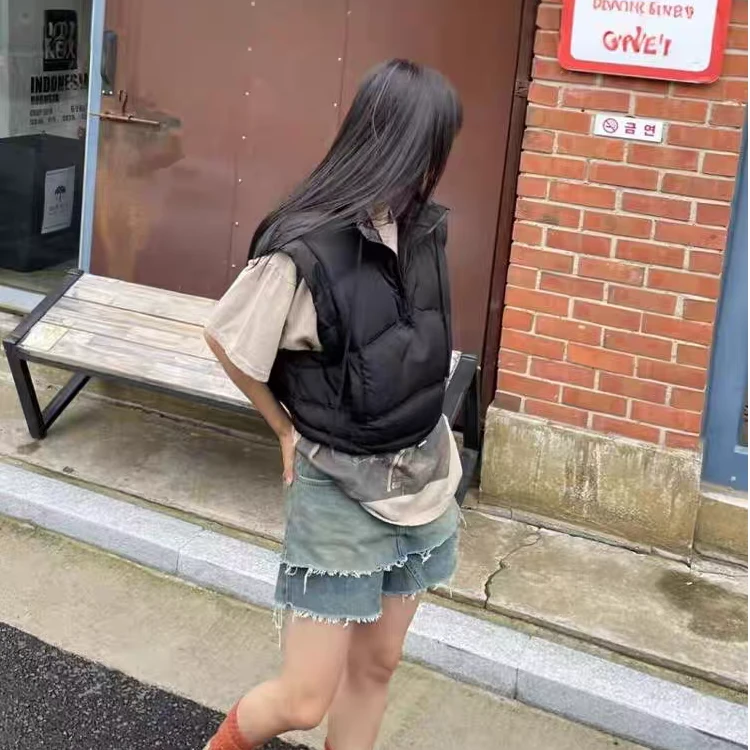 C小小拉链棉马甲7183