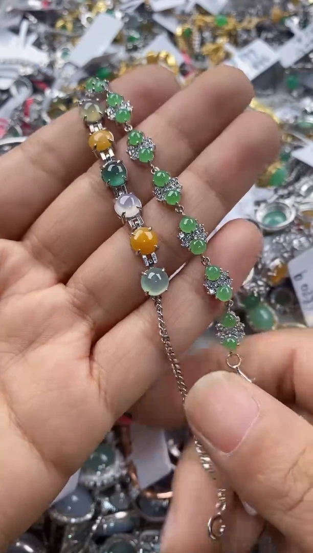 银S925镶嵌戒指翡翠3333----5