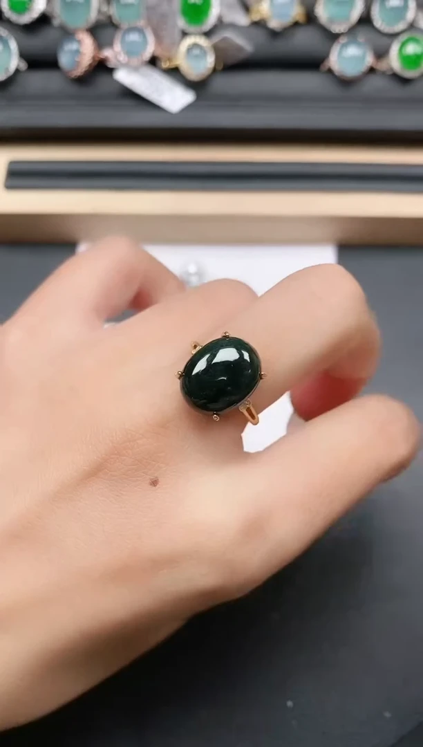 翡翠戒指银S925镶嵌11111111